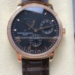 KM Factory Vacheron Constantin Patrimony 47200000J-9018 40mm Rose Gold Leather Strap Diamond Bezel Black Di ( (8) KM Factory Vacheron Constantin Patrimony 47200 000J 9018 40mm rose gold leather strap diamond bezel black dial replica watch