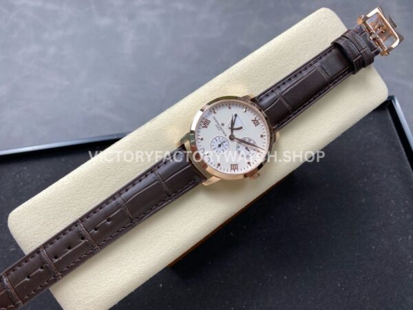 KM Factory Vacheron Constantin Patrimony 47200000J-9018 Rose Gold White Dial (1) KM Factory Vacheron Constantin Patrimony 47200/000J-9018 40mm Rose Gold Leather Strap White Dial
