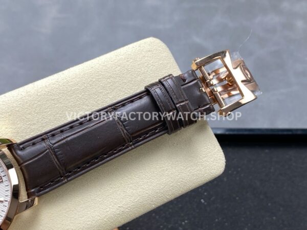KM Factory Vacheron Constantin Patrimony 47200000J-9018 Rose Gold White Dial (8) KM Factory Vacheron Constantin Patrimony 47200/000J-9018 40mm Rose Gold Leather Strap White Dial