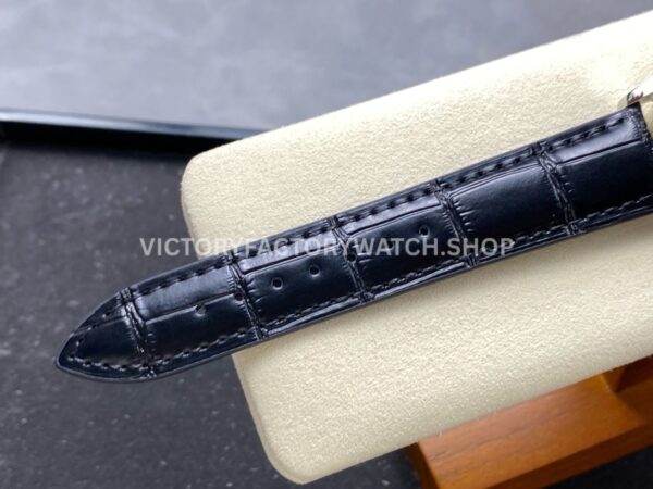 KM Factory Vacheron Constantin Patrimony 47200/000G-9019 40mm Leather Strap White Gold Diamond Bezel White Dial
