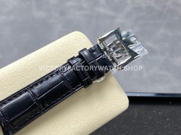 KM Factory Vacheron Constantin Patrimony 47200/000G-9019 40mm Leather Strap White Gold Diamond Bezel White Dial