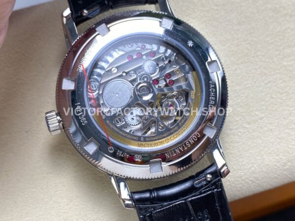 KM Factory Vacheron Constantin Patrimony 47200/000G-9019 40mm Leather Strap White Gold Diamond Bezel White Dial