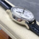 KM Factory Vacheron Constantin Patrimony 47200/000G-9019 40mm Leather Strap White Gold Diamond Bezel White Dial