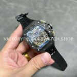 KU Factory Richard Mille RM 11-03 44.5mm Carbon Fiber Black Rubber Strap Skeletonized Dial