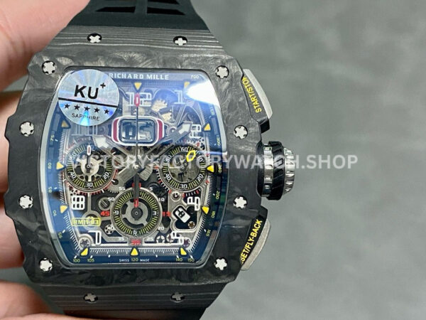 KU Factory Richard Mille RM 11-03 carbon fiber black rubber strap skeletonized dial