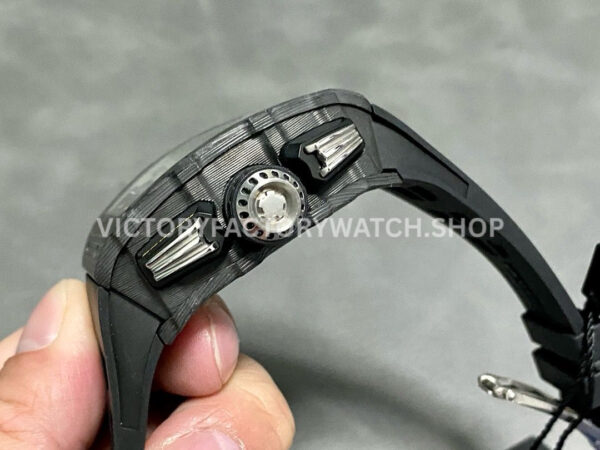 KU Factory Richard Mille RM 11-03 44.5mm Carbon Fiber Black Rubber Strap Skeletonized Dial