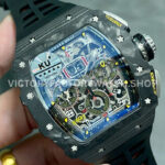 KU Factory Richard Mille RM 11-03 44.5mm Carbon Fiber Black Rubber Strap Skeletonized Dial