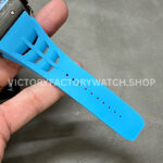 KU Factory Richard Mille RM 11-03 44.5mm Carbon Fiber Blue Rubber Strap Arabic Numerals Skeletonized Dial
