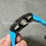 KU Factory Richard Mille RM 11-03 44.5mm Carbon Fiber Blue Rubber Strap Arabic Numerals Skeletonized Dial