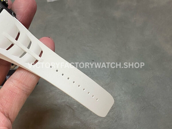 KU Factory Richard Mille RM 11-03 44.5mm Carbon Fiber White Rubber Strap Skeletonized Dial