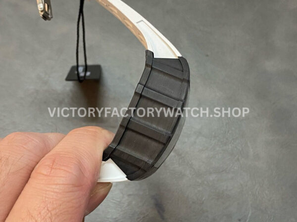KU Factory Richard Mille RM 11-03 44.5mm Carbon Fiber White Rubber Strap Skeletonized Dial