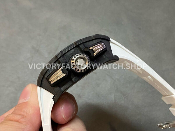 KU Factory Richard Mille RM 11-03 44.5mm Carbon Fiber White Rubber Strap Skeletonized Dial