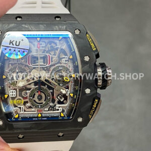 KU Factory Richard Mille RM 11-03 carbon fiber white rubber strap skeletonized dial