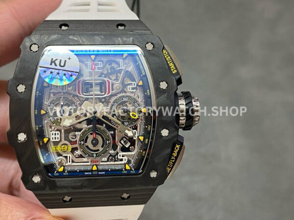 KU Factory Richard Mille RM 11-03 carbon fiber white rubber strap skeletonized dial