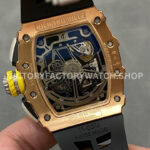 KU Factory Richard Mille RM 11-03 44.5mm Rose Gold Black Rubber Strap Skeletonized Dial