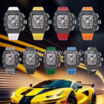 KU Factory Richard Mille RM 11-03 44.5mm Rose Gold Black Rubber Strap Skeletonized Dial