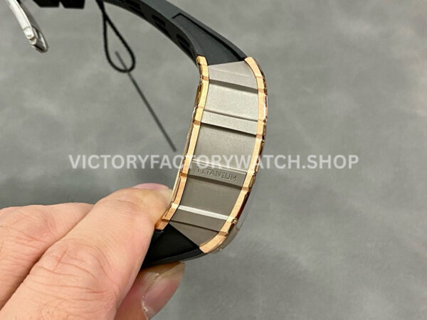 KU Factory Richard Mille RM 11-03 44.5mm Rose Gold Black Rubber Strap Skeletonized Dial