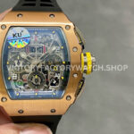 KU Factory Richard Mille RM 11-03 rose gold black rubber strap skeletonized dial