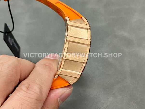 KU Factory Richard Mille RM 11-03 44.5mm Rose Gold Orange Rubber Strap Skeletonized Dial (7) KU Factory Richard Mille RM 11-03 44.5mm Rose Gold Orange Rubber Strap Skeletonized Dial