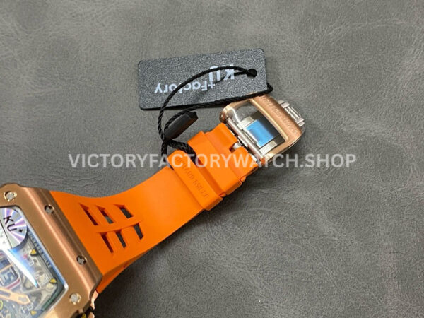 KU Factory Richard Mille RM 11-03 44.5mm Rose Gold Orange Rubber Strap Skeletonized Dial (8) KU Factory Richard Mille RM 11-03 44.5mm Rose Gold Orange Rubber Strap Skeletonized Dial