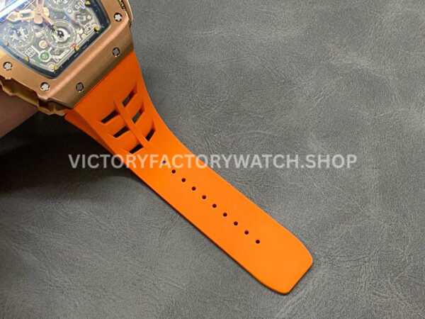 KU Factory Richard Mille RM 11-03 44.5mm Rose Gold Orange Rubber Strap Skeletonized Dial (9) KU Factory Richard Mille RM 11-03 44.5mm Rose Gold Orange Rubber Strap Skeletonized Dial