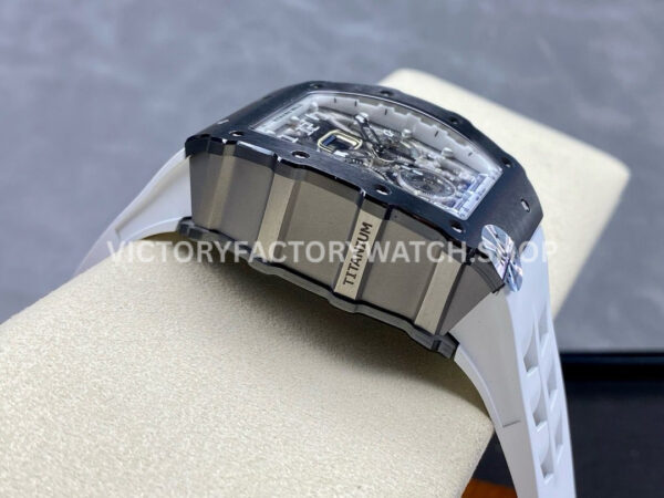 KU Factory Richard Mille RM 11-03 44.5mm Titanium White Rubber Strap Arabic Numerals Skeletoni (7) KU Factory Richard Mille RM 11-03 44.5mm Titanium White Rubber Strap Arabic Numerals Skeletonized Dial