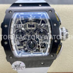 KU Factory Richard Mille RM 11-03 44.5mm Titanium White Rubber Strap Arabic Numerals Skeletoni (9) KU Factory Richard Mille RM 11-03 titanium white rubber strap Arabic numerals skeletonized dial