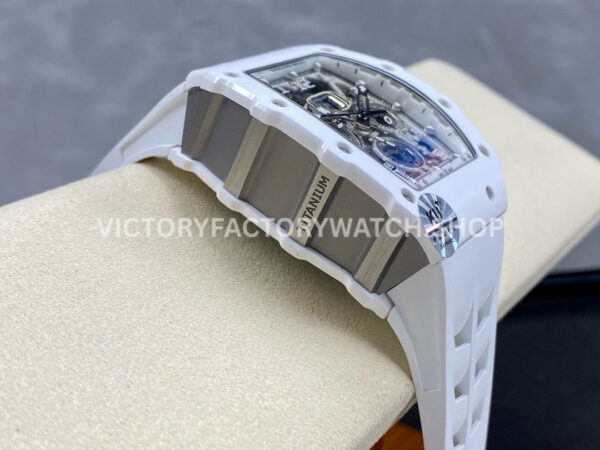 KU Factory Richard Mille RM 11-03 44.5mm Titanium White Rubber Strap Arabic Numerals Skeletoniz KU Factory Richard Mille RM 11-03 44.5mm Ceramics White Rubber Strap Arabic Numerals Skeletonized Dial