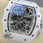 KU Factory Richard Mille RM 11-03 44.5mm Titanium White Rubber Strap Arabic Numerals Skeletoniz (7) KU Factory Richard Mille RM 11-03 44.5mm Ceramics White Rubber Strap Arabic Numerals Skeletonized Dial