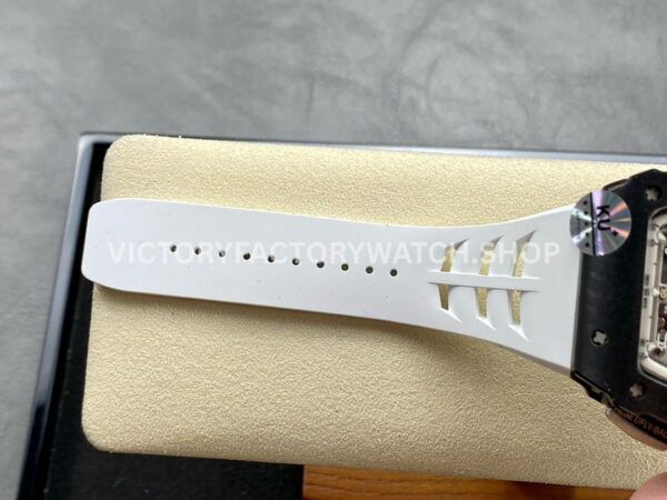 KUC75B~1 KU Factory Richard Mille RM 11-03 44.5mm Titanium White Rubber Strap Arabic Numerals Skeletonized Dial