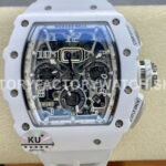 KUC75B~1 KU Factory Richard Mille RM 11-03 titanium white rubber strap Arabic numerals skeletonized dial