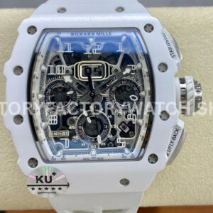 KU Factory Richard Mille RM 11-03 titanium white rubber strap Arabic numerals skeletonized dial