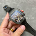 KV Factory Richard Mille RM 11-03 44.5mm Carbon Fiber Black Rubber Strap Arabic Numerals Skeletonized Dial