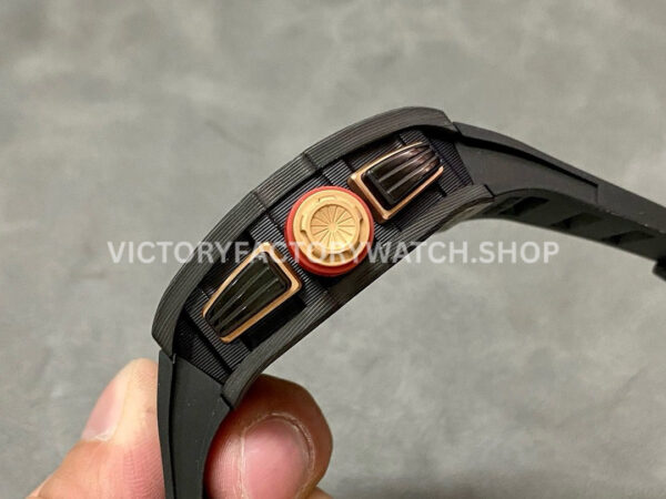 KV Factory Richard Mille RM 11-03 44.5mm Carbon Fiber Black Rubber Strap Arabic Numerals Skeletonized Dial