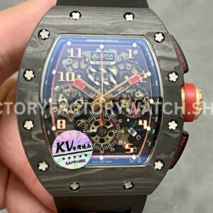 KV Factory Richard Mille RM 11-03 carbon fiber black rubber strap Arabic numerals skeletonized dial