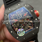 KV Factory Richard Mille RM 11-03 44.5mm Carbon Fiber Black Rubber Strap Arabic Numerals Skeletonized Dial
