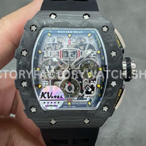 KV Factory Richard Mille RM 11-03 carbon fiber black rubber strap Arabic numerals skeletonized dial