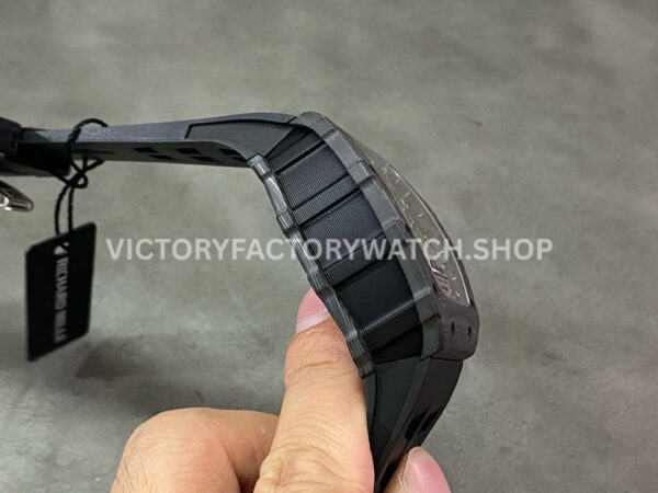 KV Factory Richard Mille RM 11-03 44.5mm Carbon Fiber Black Rubber Strap Arabic Numerals Skeletonized Dial