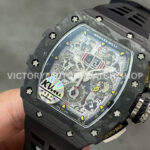 KV Factory Richard Mille RM 11-03 44.5mm Carbon Fiber Black Rubber Strap Arabic Numerals Skeletonized Dial