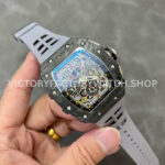 KV Factory Richard Mille RM 11-03 44.5mm Carbon Fiber Grey Rubber Strap Arabic Numerals Skele KV Factory Richard Mille RM 11-03 44.5mm Carbon Fiber Grey Rubber Strap Arabic Numerals Skeletonized Dial