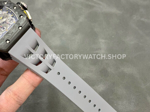 KV Factory Richard Mille RM 11-03 44.5mm Carbon Fiber Grey Rubber Strap Arabic Numerals Skele (4) KV Factory Richard Mille RM 11-03 44.5mm Carbon Fiber Grey Rubber Strap Arabic Numerals Skeletonized Dial