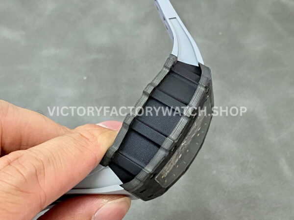 KV Factory Richard Mille RM 11-03 44.5mm Carbon Fiber Grey Rubber Strap Arabic Numerals Skele (6) KV Factory Richard Mille RM 11-03 44.5mm Carbon Fiber Grey Rubber Strap Arabic Numerals Skeletonized Dial