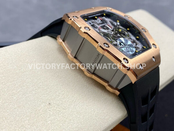 KV Factory Richard Mille RM 11-03 44.5mm Rose Gold Black Rubber Strap Arabic Numerals Skeletoni (5) KV Factory Richard Mille RM 11-03 44.5mm Rose Gold Black Rubber Strap Arabic Numerals Skeletonized Dial