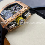KV Factory Richard Mille RM 11-03 44.5mm Rose Gold Black Rubber Strap Arabic Numerals Skeletoni (8) KV Factory Richard Mille RM 11-03 44.5mm Rose Gold Black Rubber Strap Arabic Numerals Skeletonized Dial