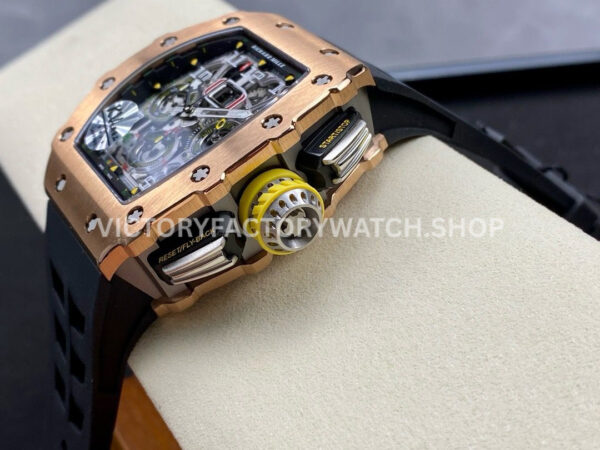 KV Factory Richard Mille RM 11-03 44.5mm Rose Gold Black Rubber Strap Arabic Numerals Skeletoni (8) KV Factory Richard Mille RM 11-03 44.5mm Rose Gold Black Rubber Strap Arabic Numerals Skeletonized Dial