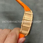 KV Factory Richard Mille RM 11-03 44.5mm Rose Gold Orange Rubber Strap Arabic Numerals Skeleto (3) KV Factory Richard Mille RM 11-03 44.5mm Rose Gold Orange Rubber Strap Arabic Numerals Skeletonized Dial