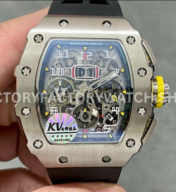 KV Factory Richard Mille RM 11-03 44.5mm Titanium Rubber Strap Arabic Numerals Skeletonized Dial (1) KV Factory Richard Mille RM 11-03 titanium rubber strap Arabic numerals skeletonized dial