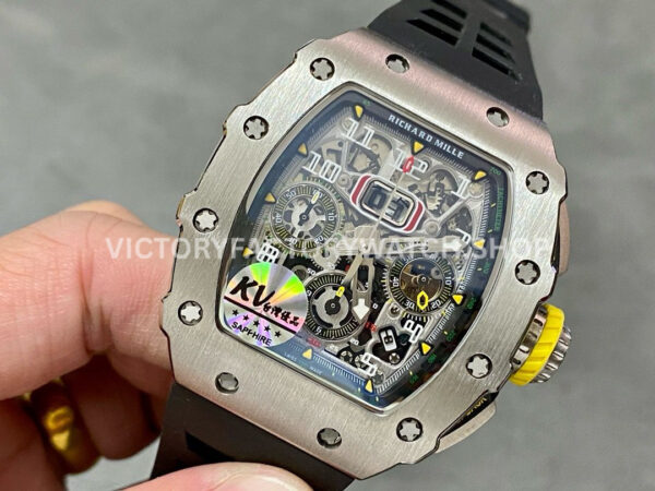 KV Factory Richard Mille RM 11-03 44.5mm Titanium Rubber Strap Arabic Numerals Skeletonized Dial (3) KV Factory Richard Mille RM 11-03 44.5mm Titanium Rubber Strap Arabic Numerals Skeletonized Dial