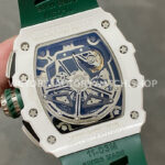 KV Factory Richard Mille RM 11-03 CA ATZ 44.5mm Ceramic Green Rubber Strap Skeletonized Green Dial (1) KV Factory Richard Mille RM 11-03 CA ATZ 44.5mm Ceramic Green Rubber Strap Skeletonized Green Dial