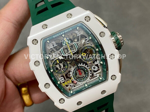 KV Factory Richard Mille RM 11-03 CA ATZ 44.5mm Ceramic Green Rubber Strap Skeletonized Green Dial ( (6) KV Factory Richard Mille RM 11-03 CA ATZ 44.5mm Ceramic Green Rubber Strap Skeletonized Green Dial